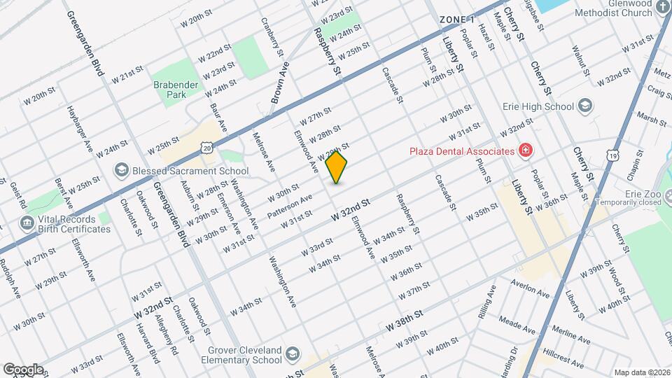 1216 W 31st St, Unit B Map and Location Details