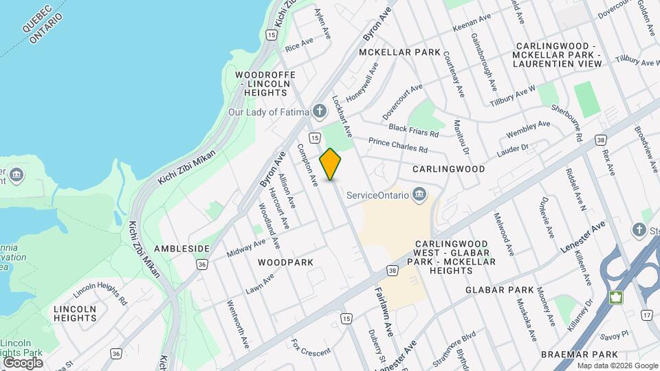 228 Woodroffe Ave Map and Location Details