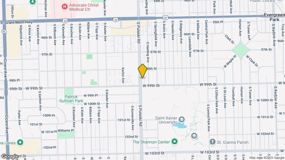 9845 S Pulaski Rd Map and Location Details