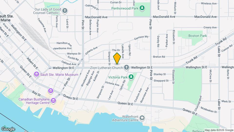 3 Bed / 1 Bath Home in Sault Ste. Marie, ON – $2,199/month + Utilities Mapa y Detalles de la Ubicación