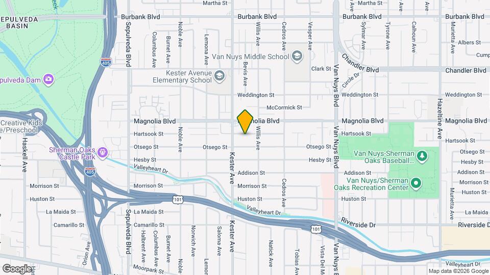 14832 Hartsook St Mapa y Detalles de la Ubicación