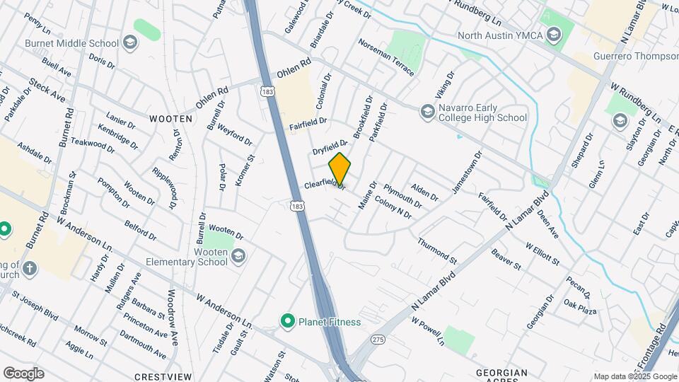 1301 Clearfield Dr Map and Location Details