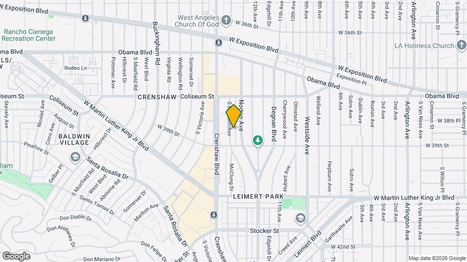 3852 S Bronson Ave Mapa y Detalles de la Ubicación