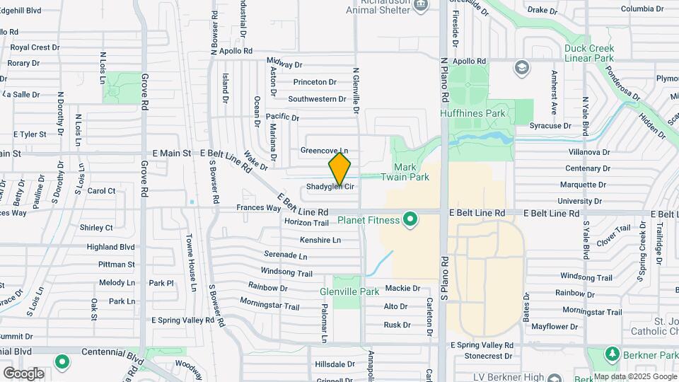 1109 Shadyglen Cir Map and Location Details