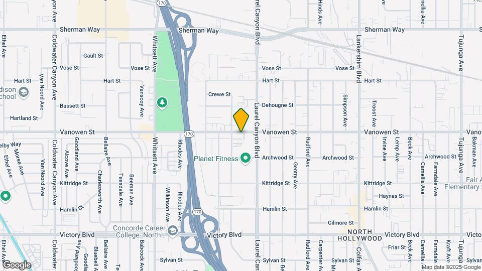12136 Vanowen St Map and Location Details