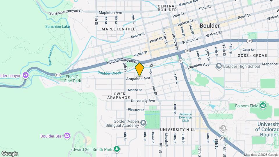 735 Arapahoe Ave Map and Location Details