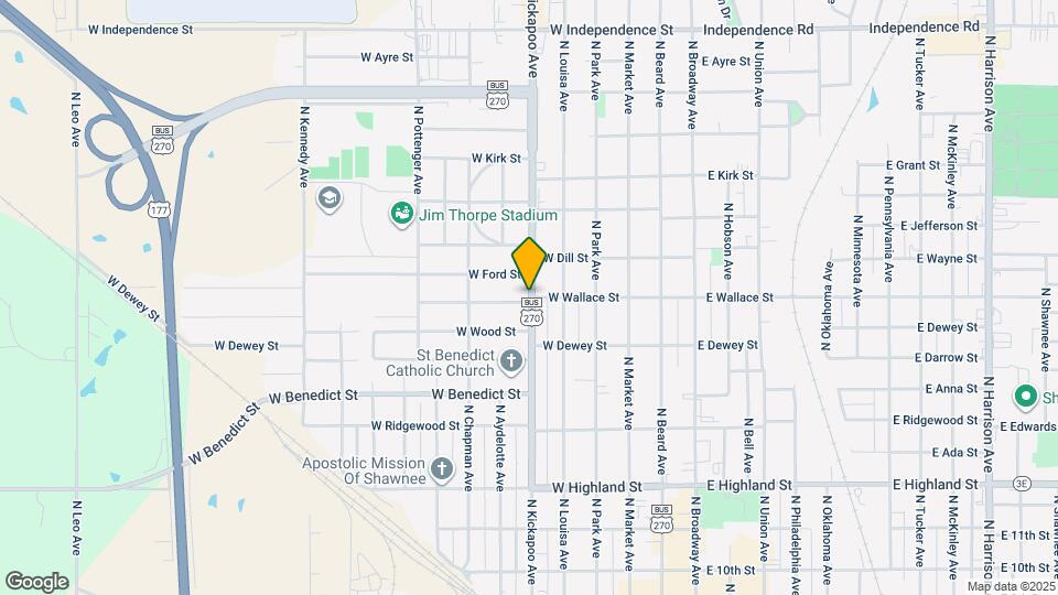 802 N Kickapoo Ave Map and Location Details