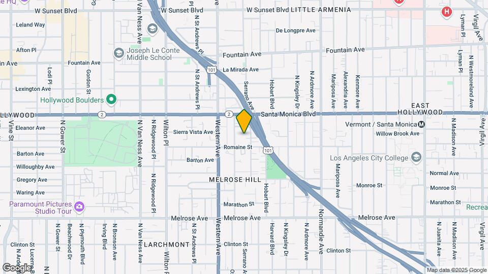1019 N Serrano Ave Mapa y Detalles de la Ubicación