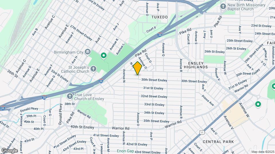 1444 30th Street Ensley Mapa y Detalles de la Ubicación