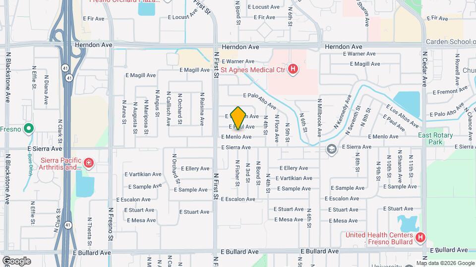 1088 E Menlo Ave Map and Location Details