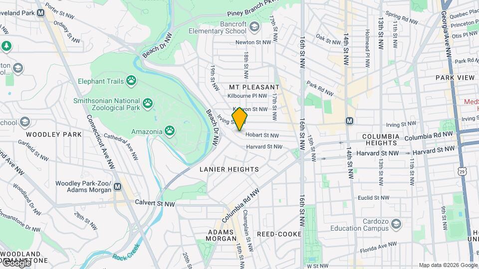 1758 Hobart St NW, Unit 1 Map and Location Details