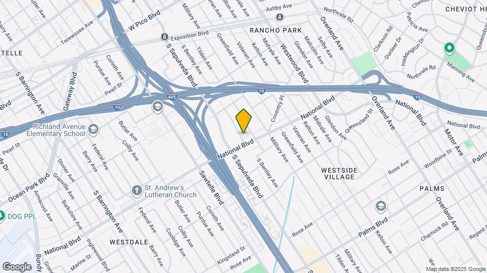 2936 S Bentley Ave Map and Location Details