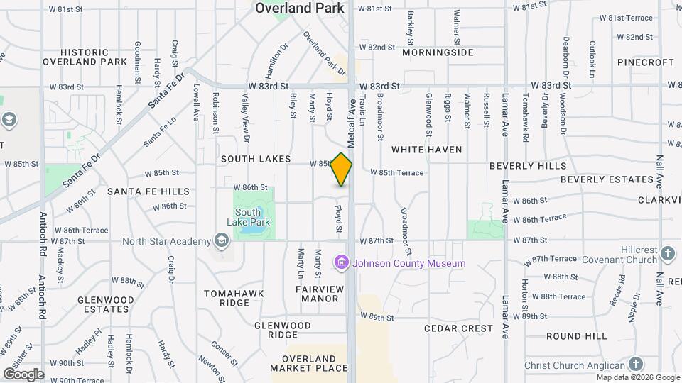 7108 W 86th St Map and Location Details