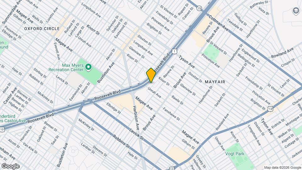 6713 E Roosevelt Blvd, Unit 2nd Floor Apartment Map and Location Details