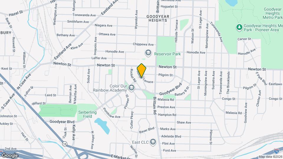 1490 Hillside Terrace Map and Location Details