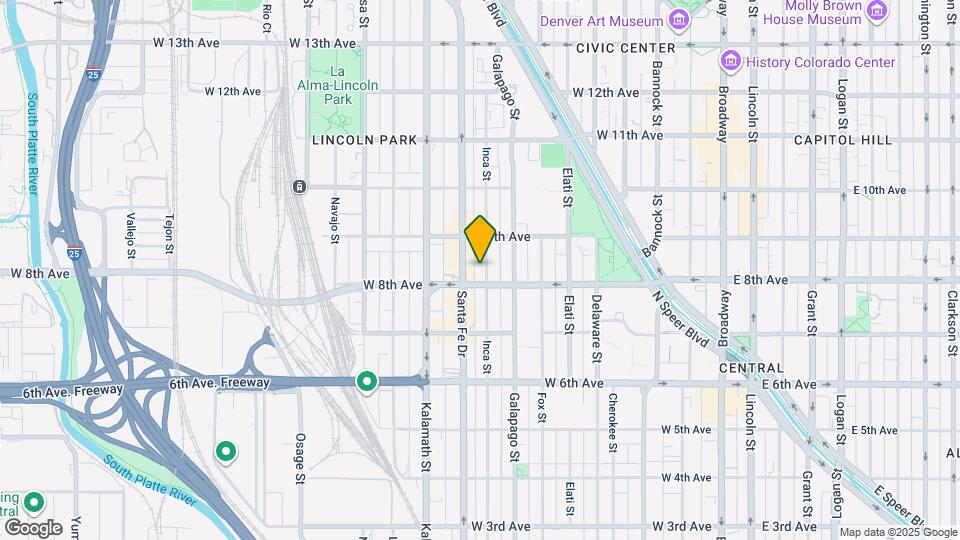 821 Inca St Map and Location Details