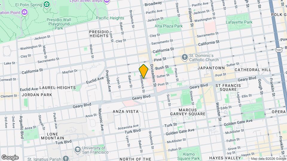 2495 Sutter St, Unit APT 2 Map and Location Details