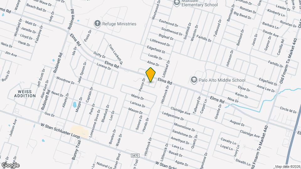 3806 Uvalde Dr Map and Location Details