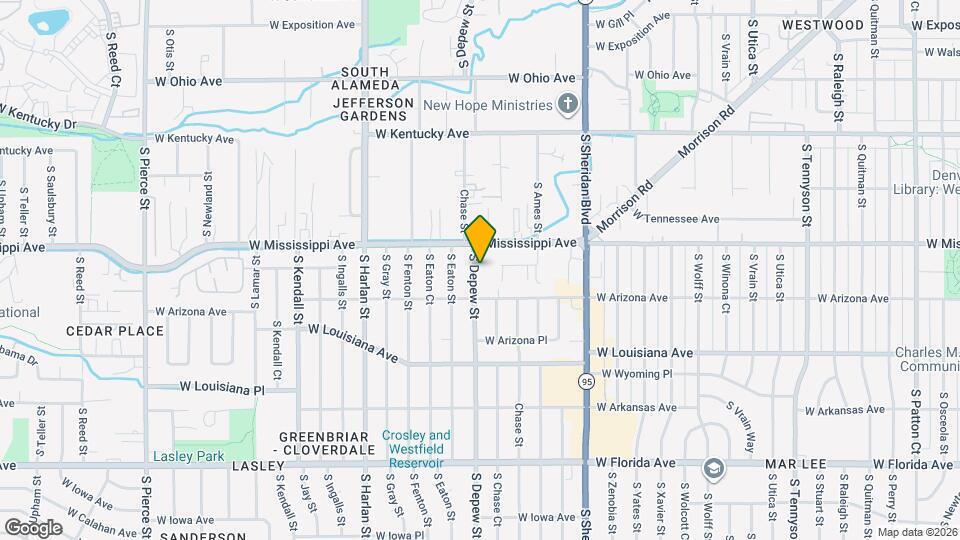 1180 S Depew St, Unit Whole home Mapa y Detalles de la Ubicación