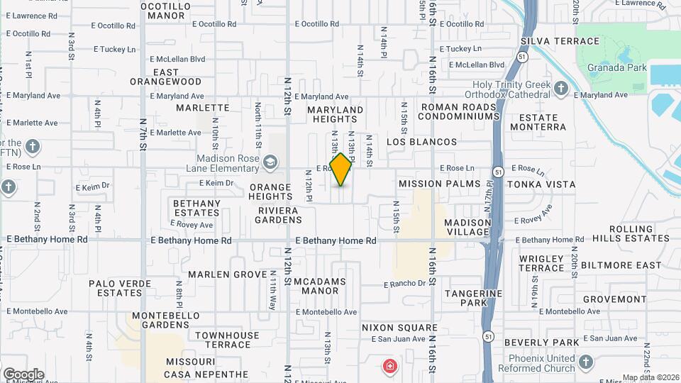 6115 N 13th St Map and Location Details