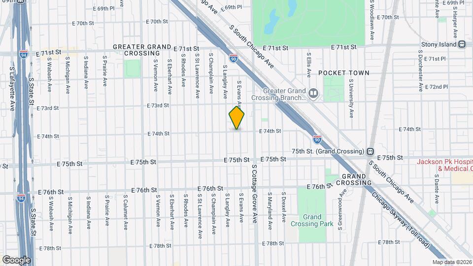 7400 S Evans Ave, Unit Woodlawn Mapa y Detalles de la Ubicación