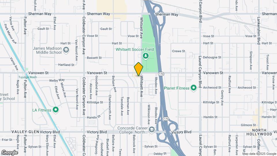 6743 Whitsett Ave Map and Location Details