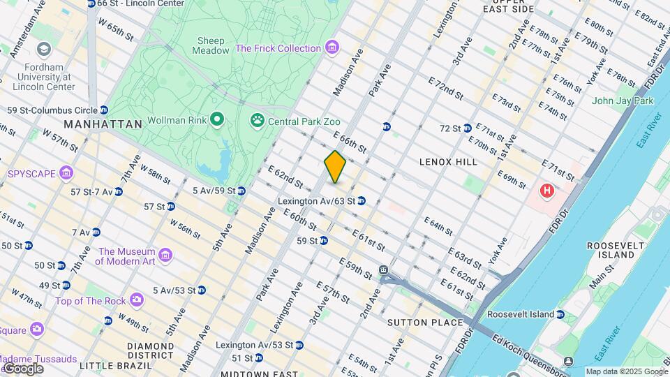 116 E 63rd St Map and Location Details