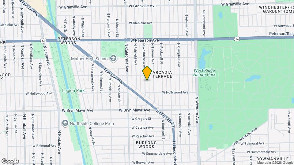 5737 N Washtenaw Ave Map and Location Details