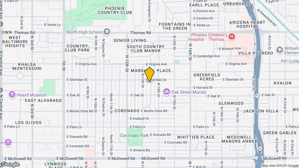 2334 N Evergreen St Map and Location Details