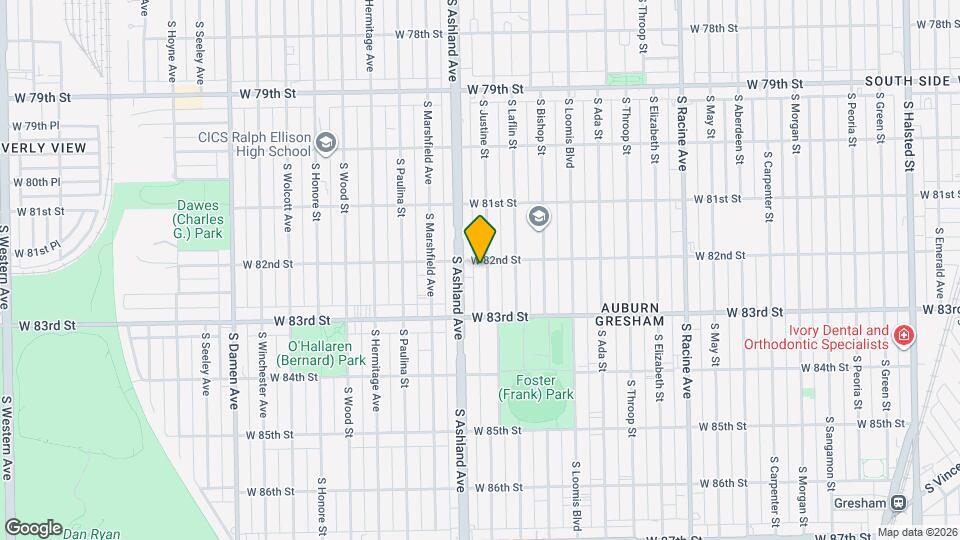 8210 S Justine St Map and Location Details