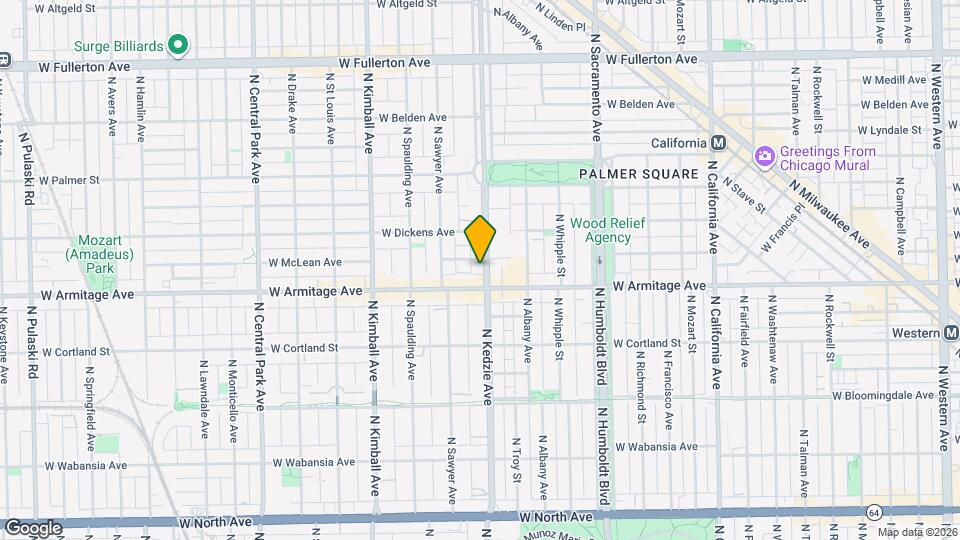 2022 N Kedzie Ave Map and Location Details