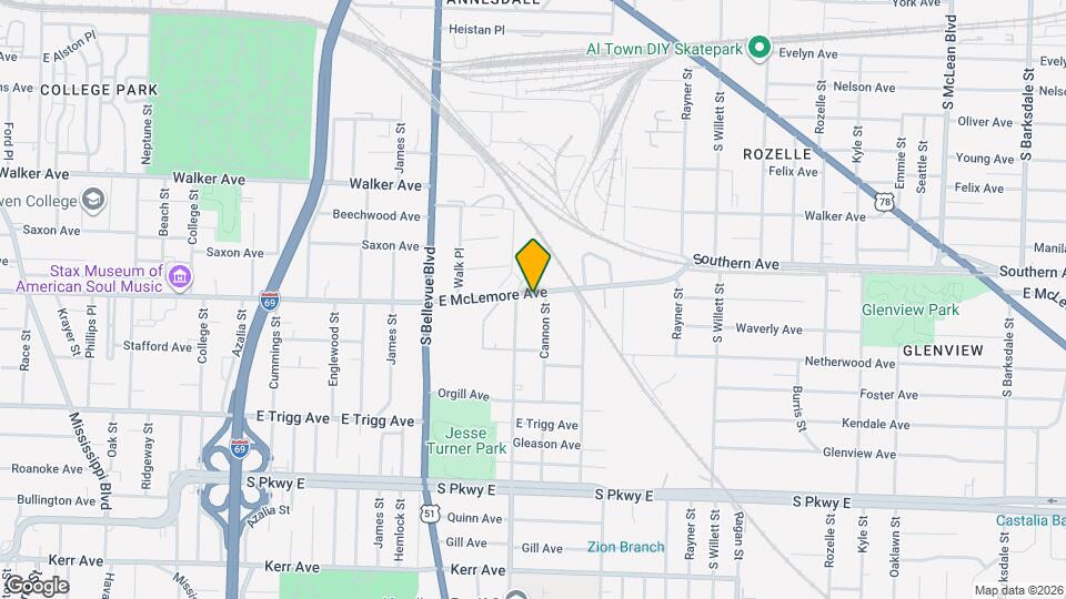 1339 E McLemore Ave Map and Location Details