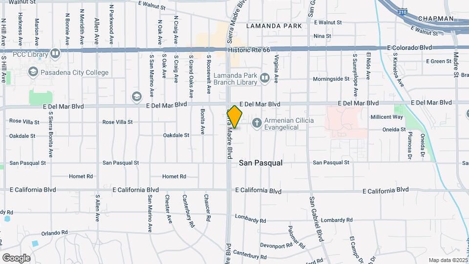 350 S Sierra Madre Blvd Mapa y Detalles de la Ubicación