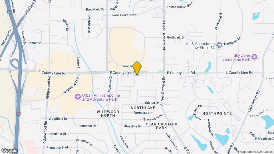 1255 E County Line Rd Map and Location Details