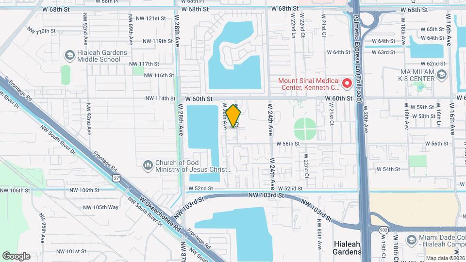 5698 W 25th Ct Map and Location Details