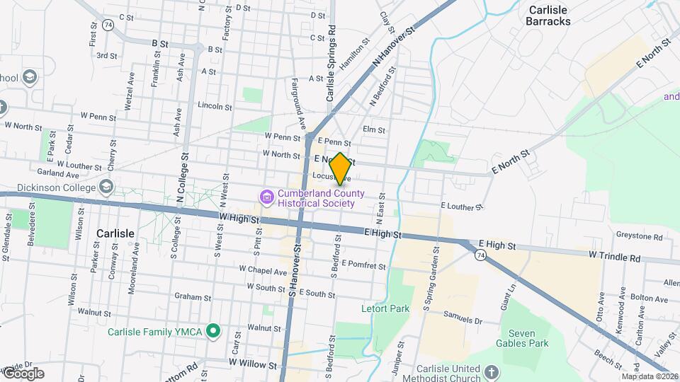 75 E Louther St Map and Location Details