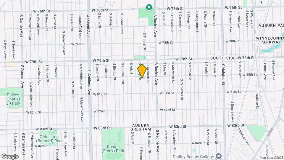 8009 S Throop St Map and Location Details