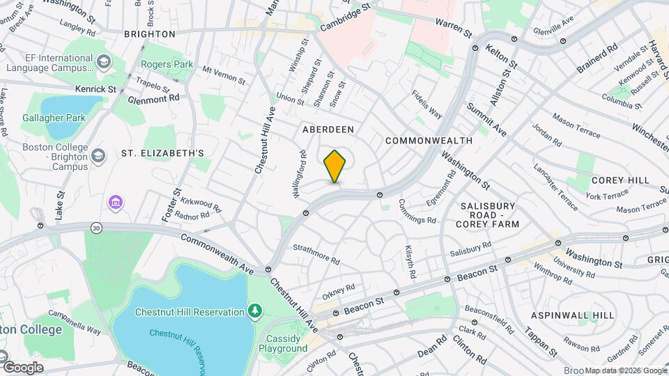 1733 Commonwealth Ave, Unit 1 Map and Location Details