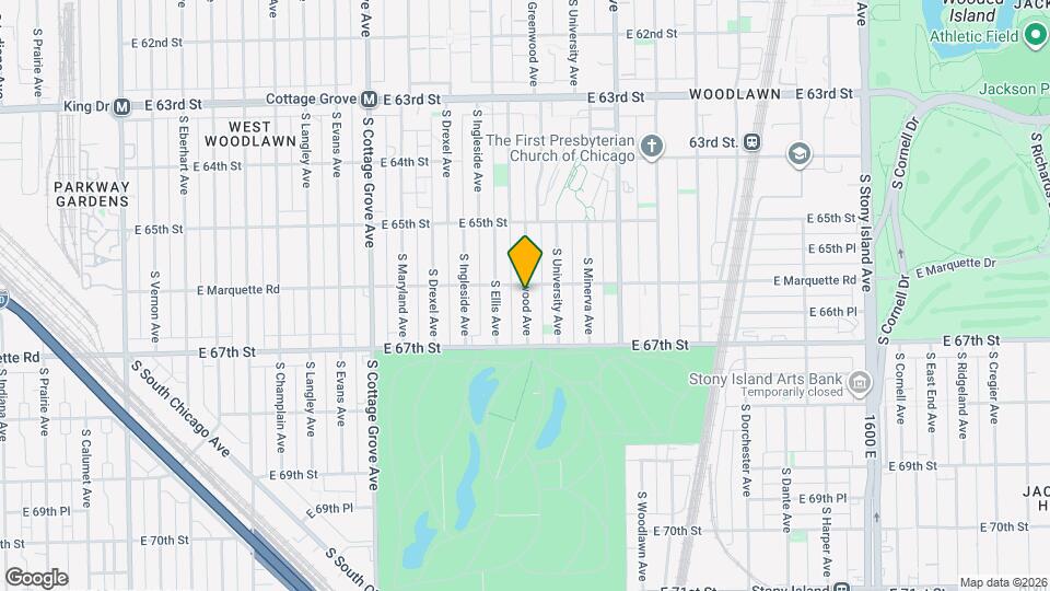 6607 S Greenwood Ave Map and Location Details