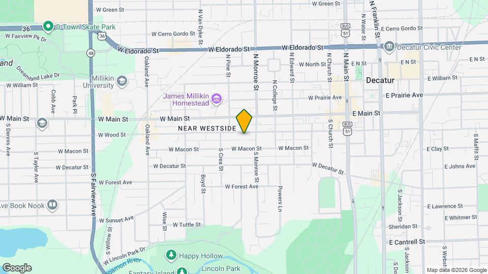 651 W Wood St Map and Location Details