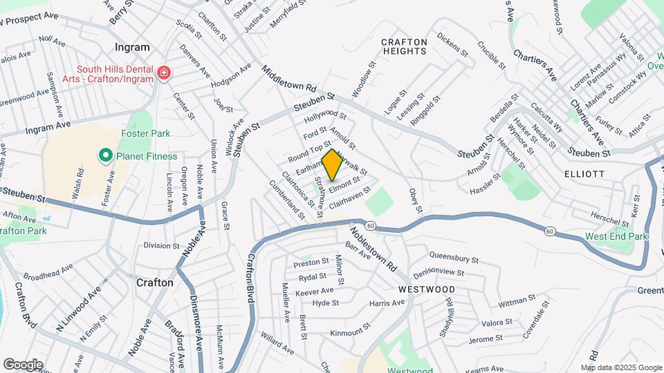 105 Elmont St Map and Location Details