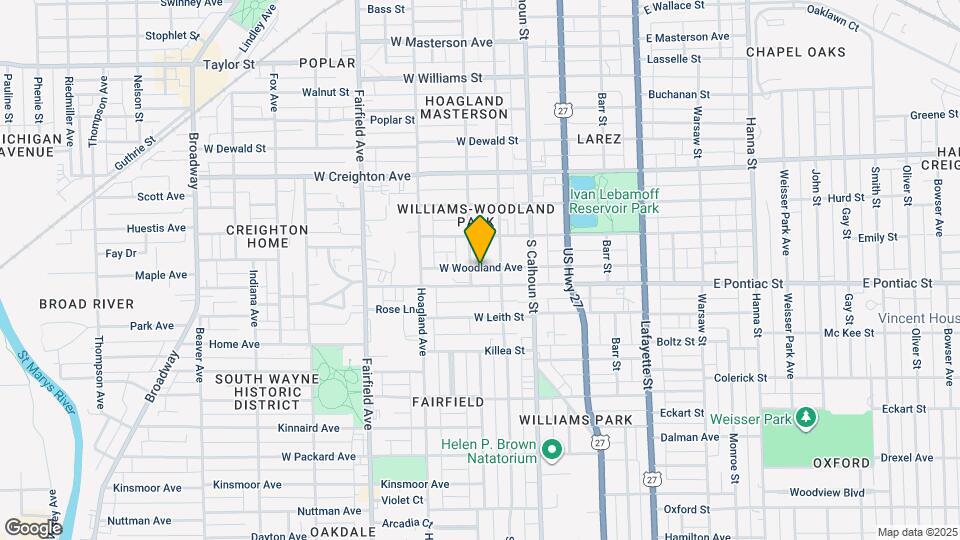223 W Woodland Ave Map and Location Details