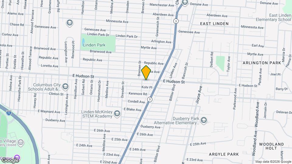 1519 E Hudson St Map and Location Details