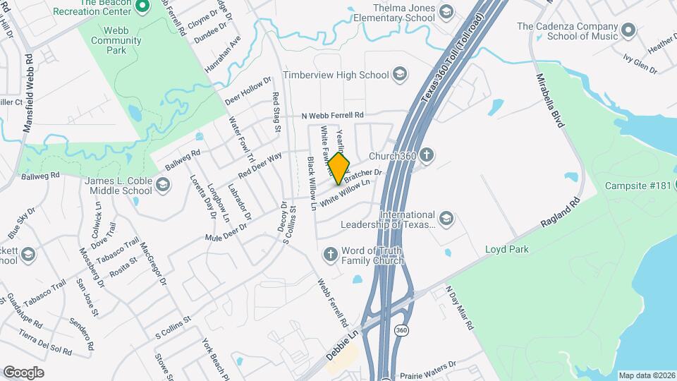 1601 White Willow Ln Map and Location Details