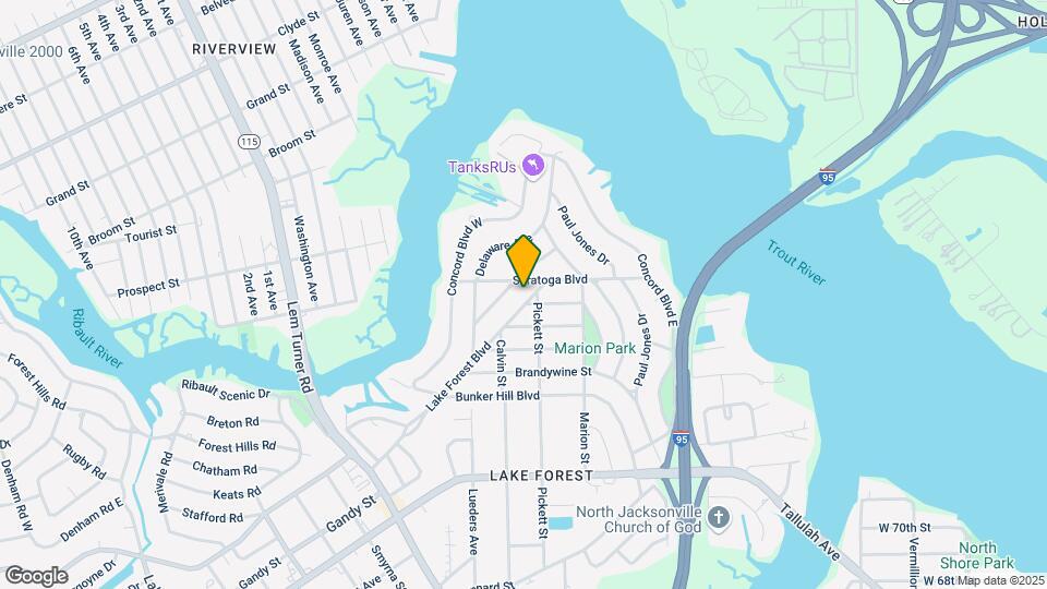 1021 Lake Forest Blvd Map and Location Details