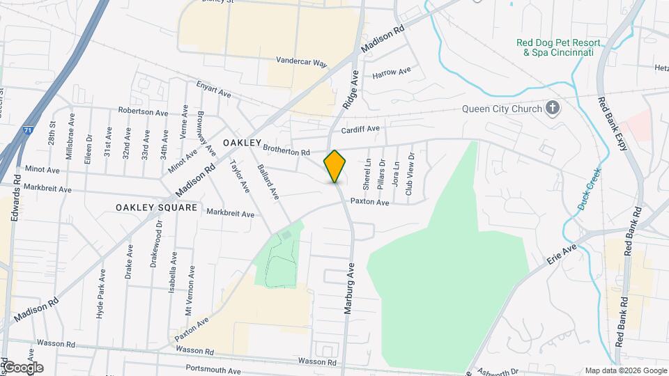 4121 Marburg Ave Map and Location Details