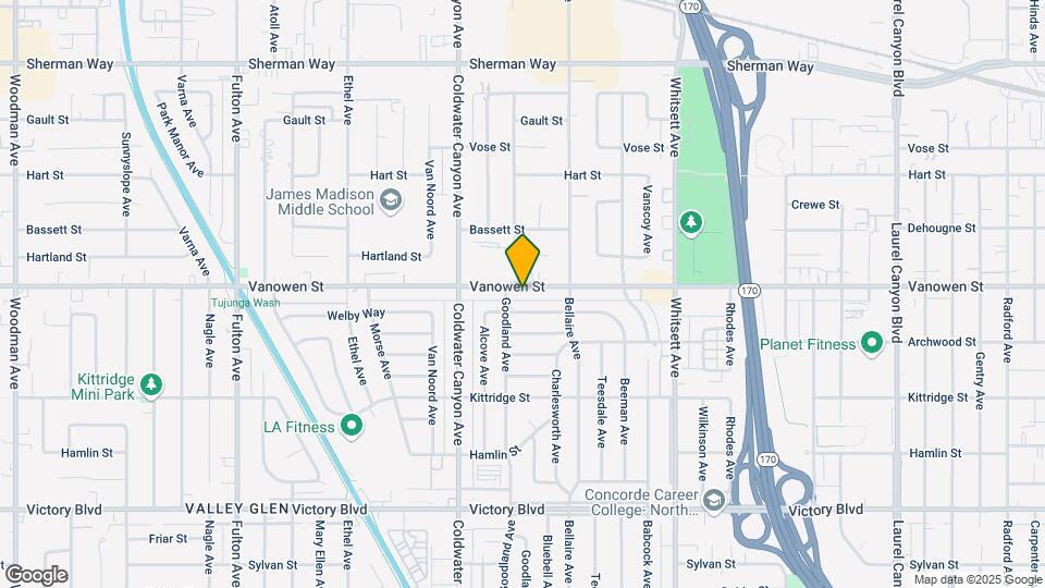12750 Vanowen St Map and Location Details