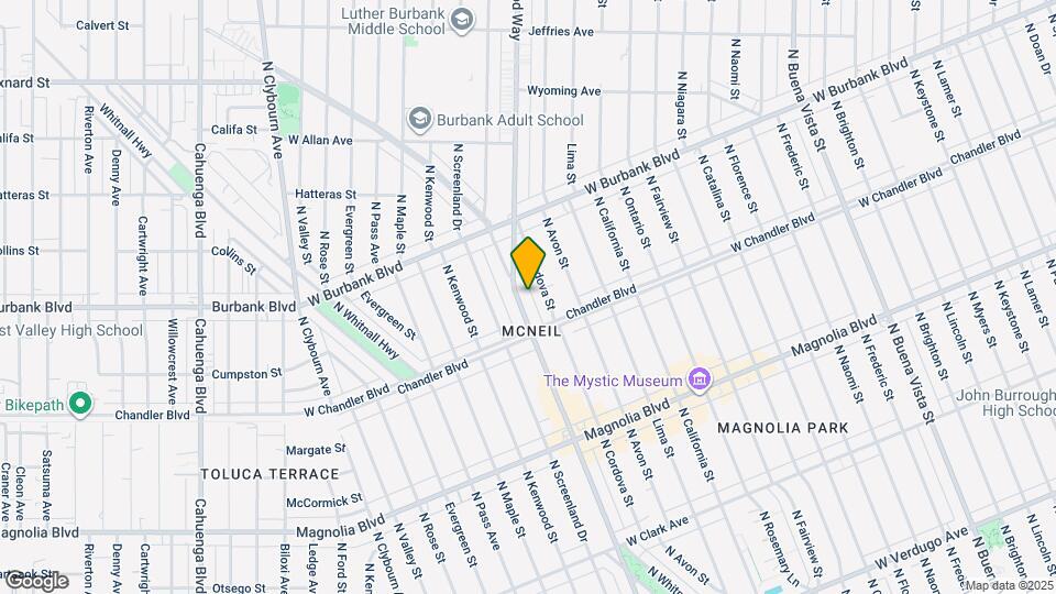 1230 N Hollywood Way Map and Location Details