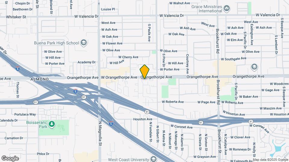 2400 W Orangethorpe Ave Map and Location Details