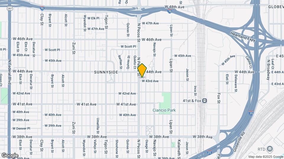 1561 W 43rd Ave Map and Location Details